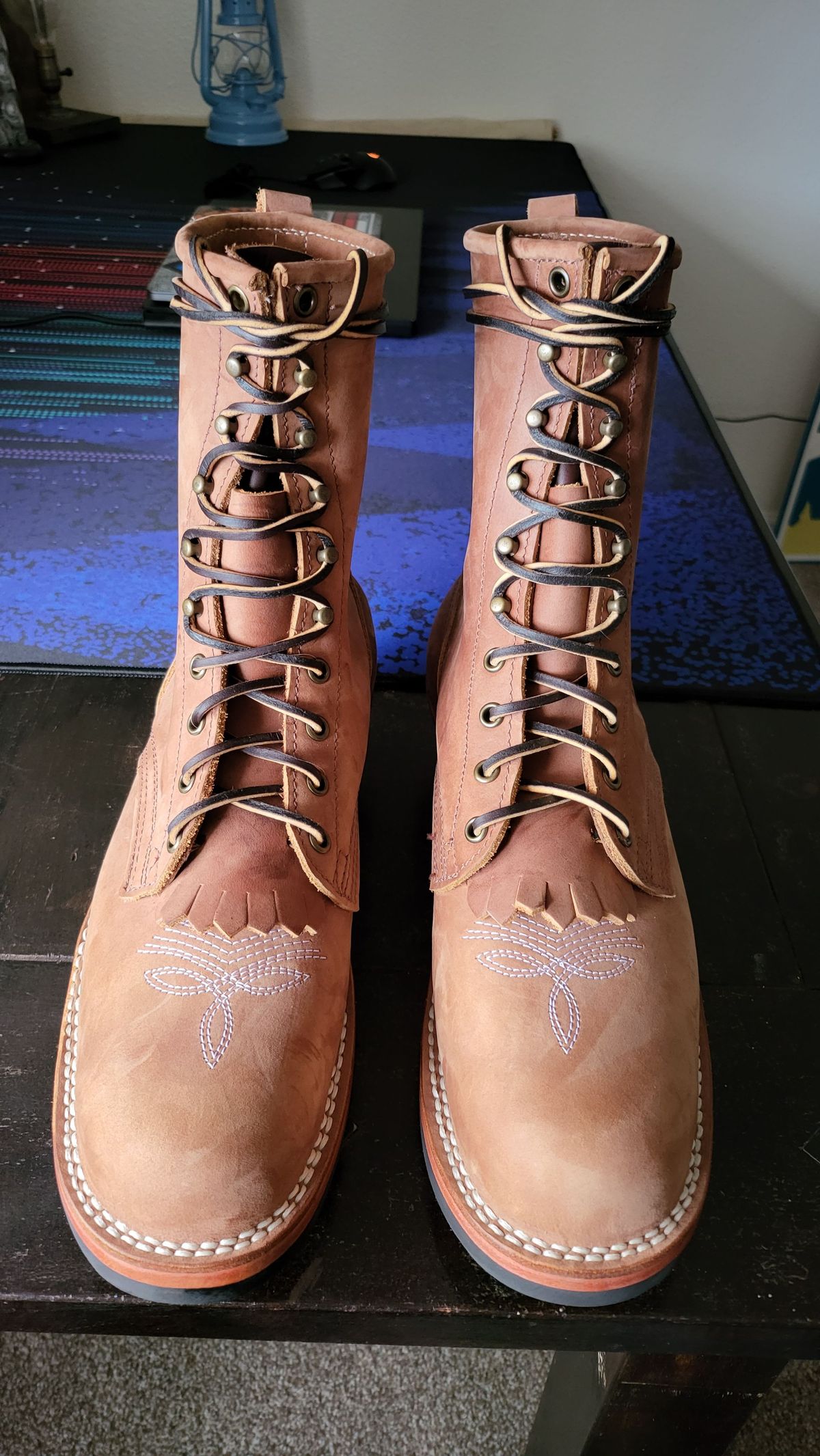 Photo by patinathunderdome on November 2, 2021 of the Nicks Packer in Horween Brown Rapids.