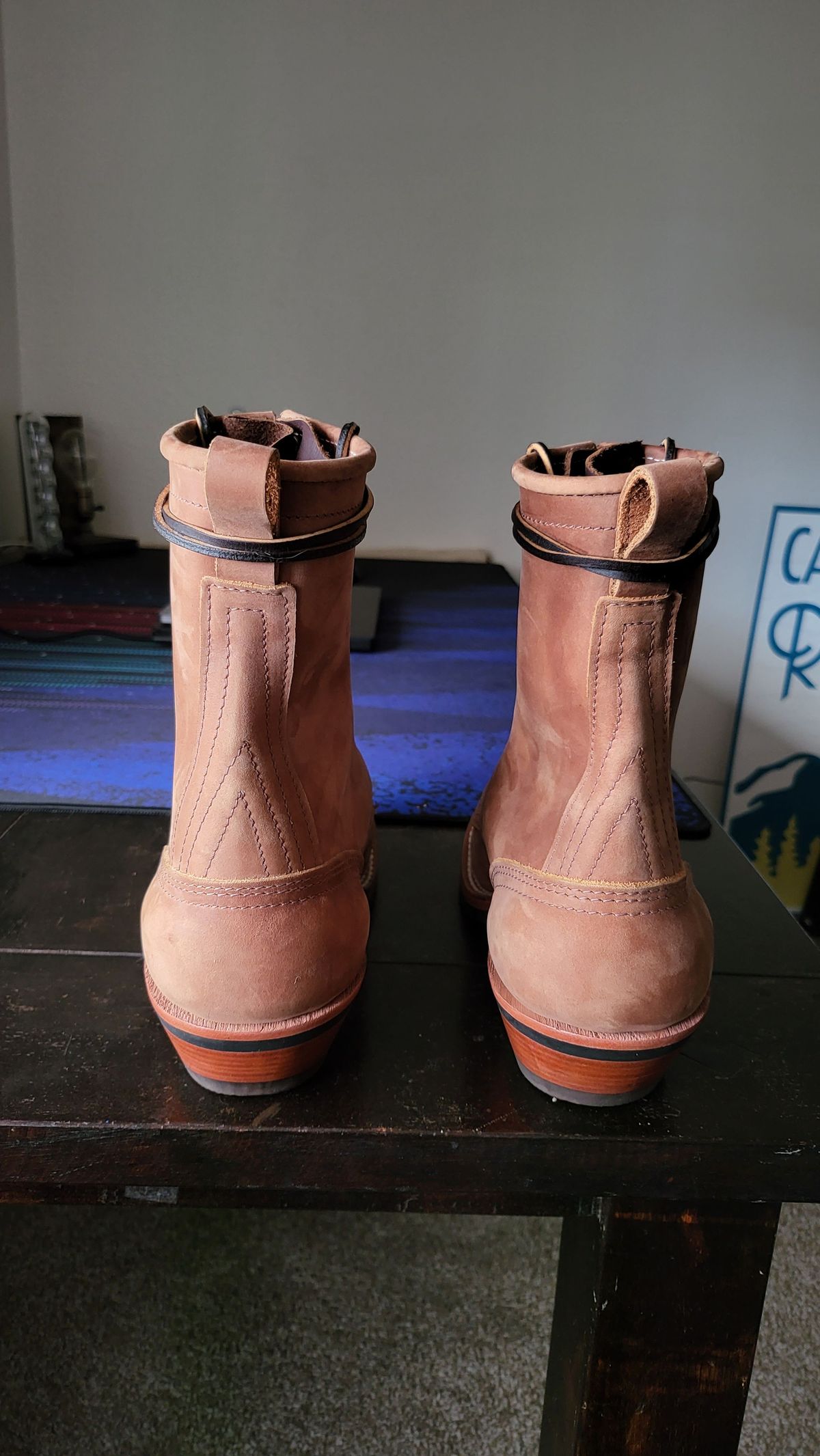 Photo by patinathunderdome on November 2, 2021 of the Nicks Packer in Horween Brown Rapids.