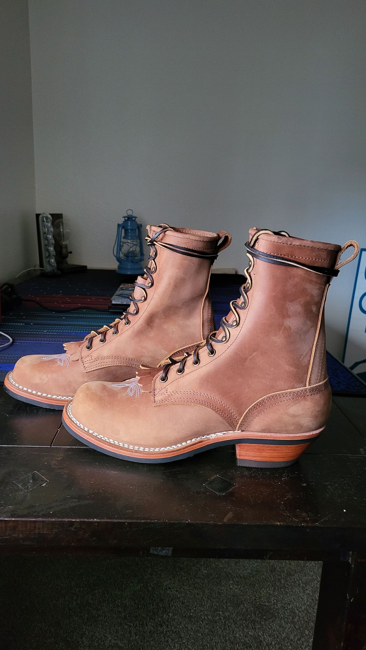 Photo by patinathunderdome on November 2, 2021 of the Nicks Packer in Horween Brown Rapids.