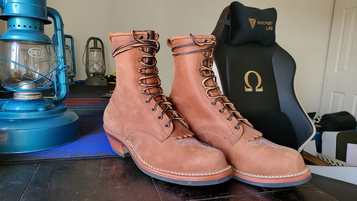 Photo by patinathunderdome on November 2, 2021 of the Nicks Packer in Horween Brown Rapids.