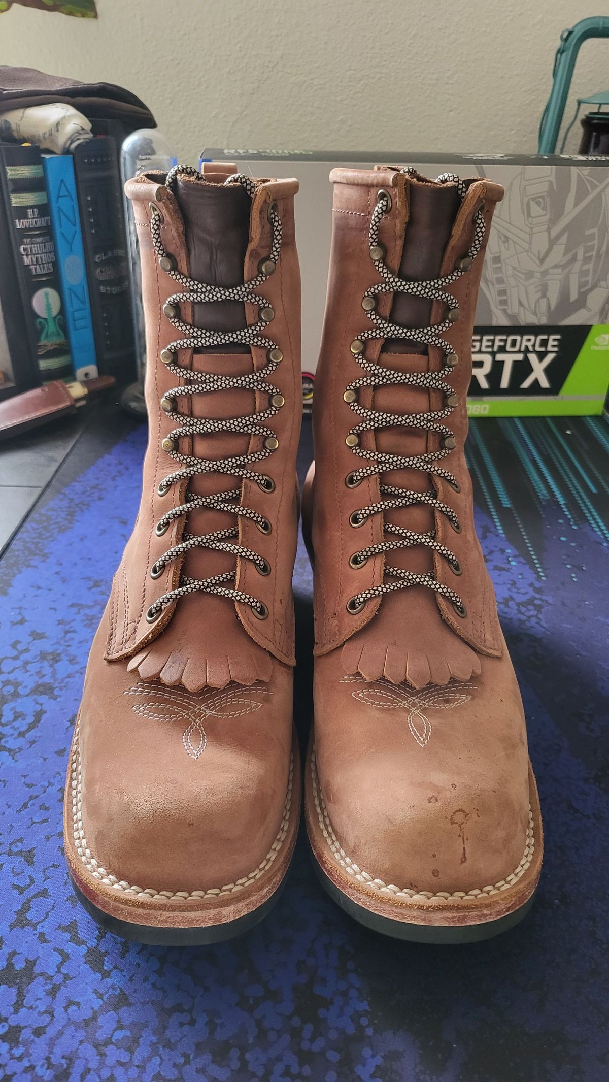 Photo by patinathunderdome on December 5, 2021 of the Nicks Packer in Horween Brown Rapids.