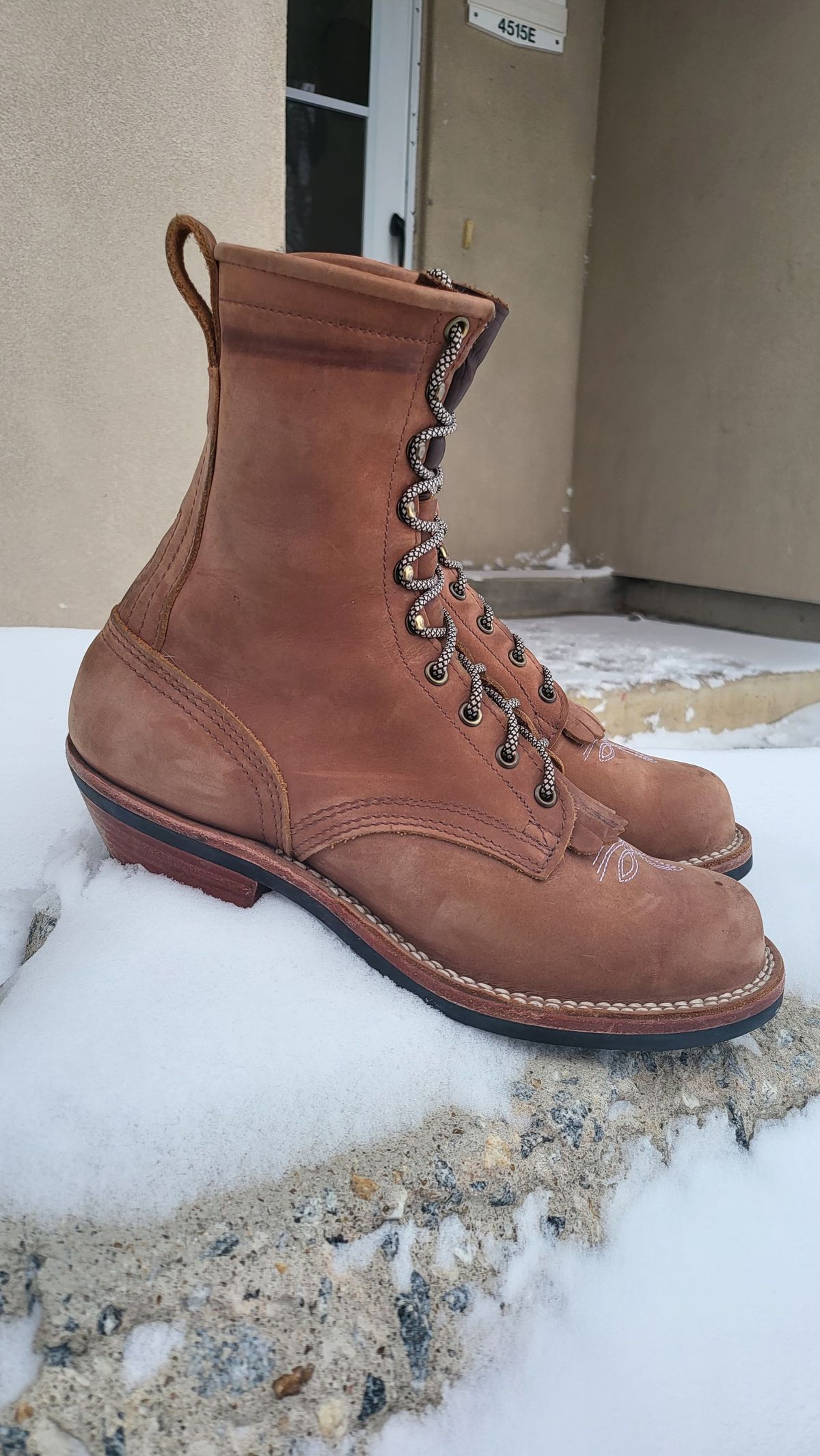 Photo by patinathunderdome on January 1, 2022 of the Nicks Packer in Horween Brown Rapids.