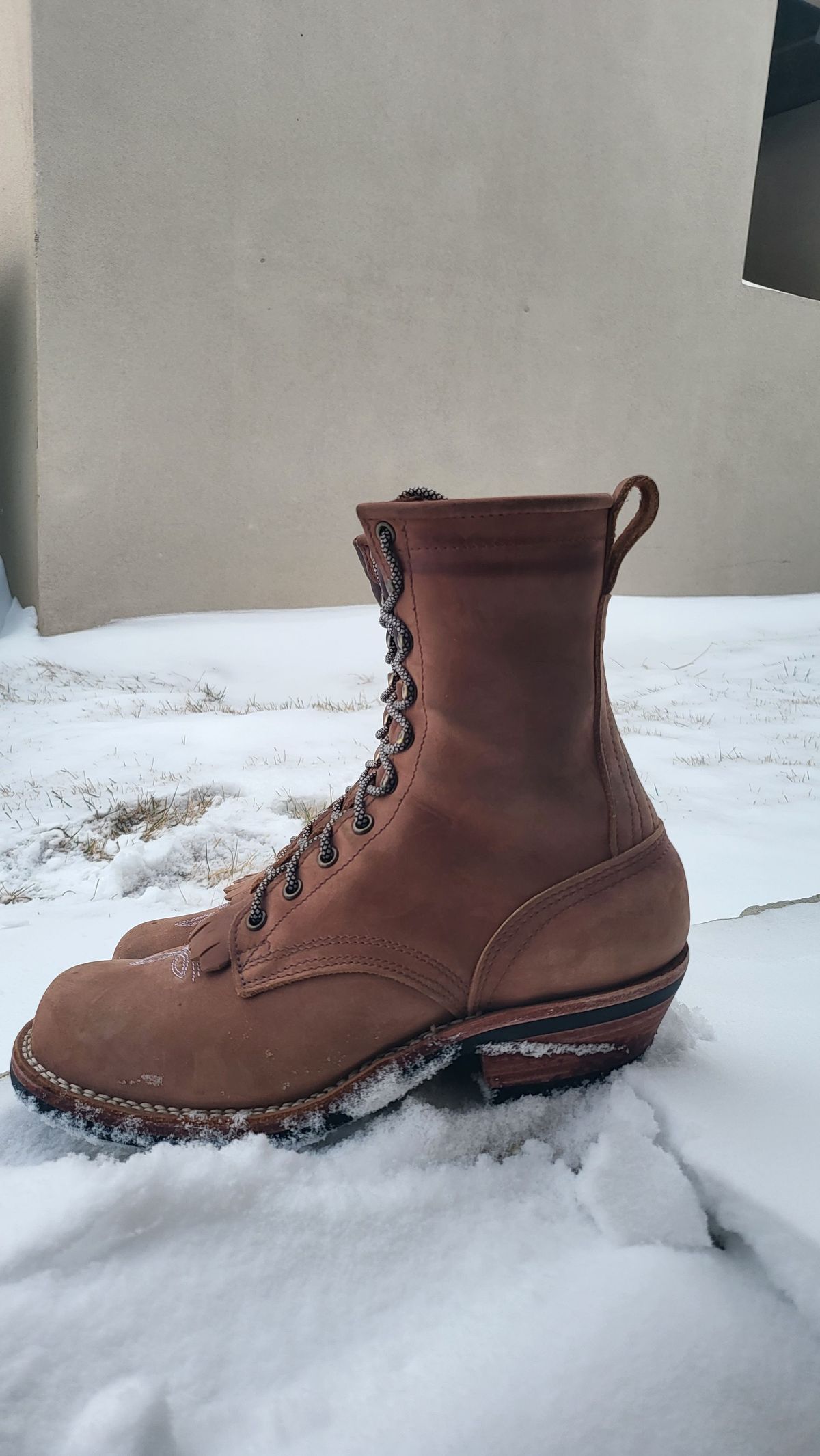 Photo by patinathunderdome on January 1, 2022 of the Nicks Packer in Horween Brown Rapids.