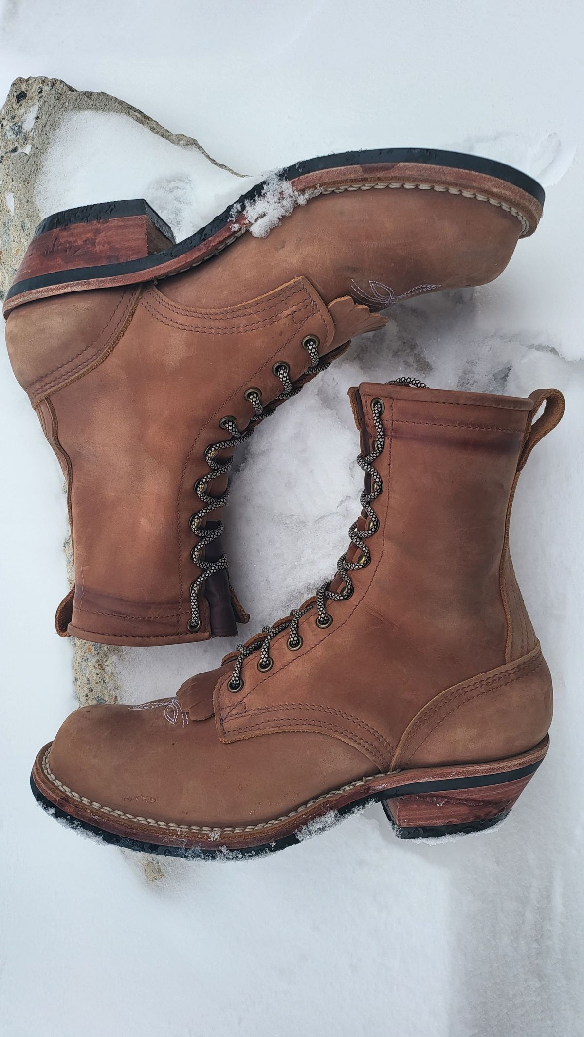 Photo by patinathunderdome on January 1, 2022 of the Nicks Packer in Horween Brown Rapids.