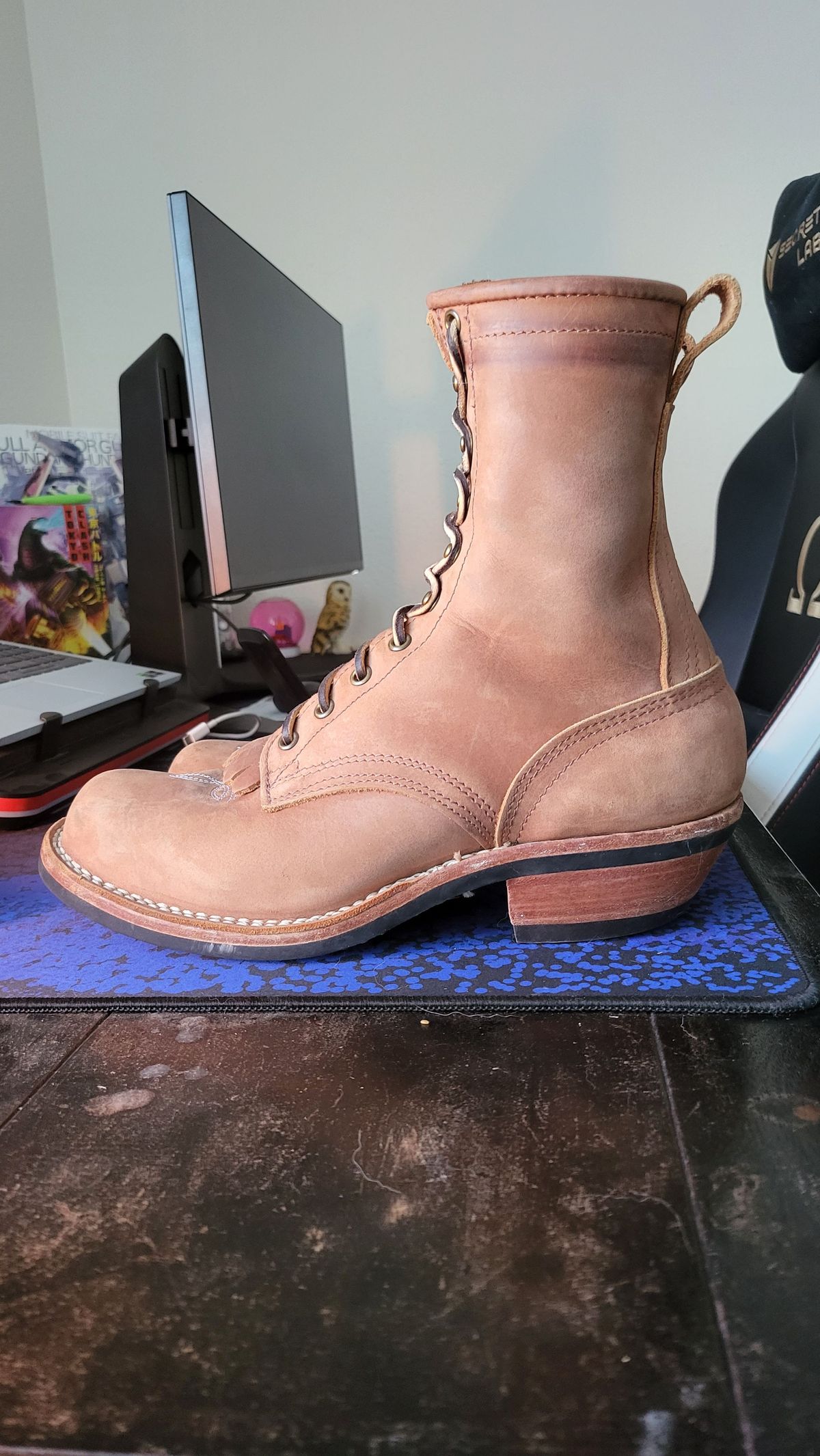Photo by patinathunderdome on February 5, 2022 of the Nicks Packer in Horween Brown Rapids.