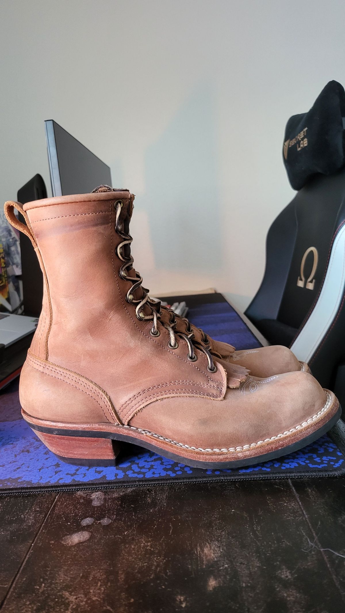 Photo by patinathunderdome on February 5, 2022 of the Nicks Packer in Horween Brown Rapids.