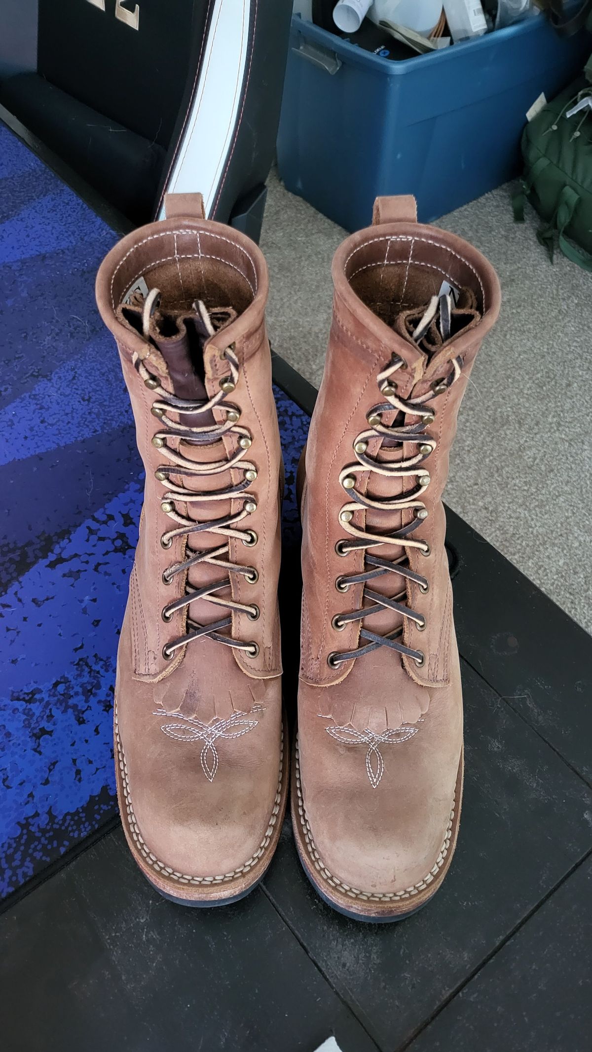 Photo by patinathunderdome on February 5, 2022 of the Nicks Packer in Horween Brown Rapids.
