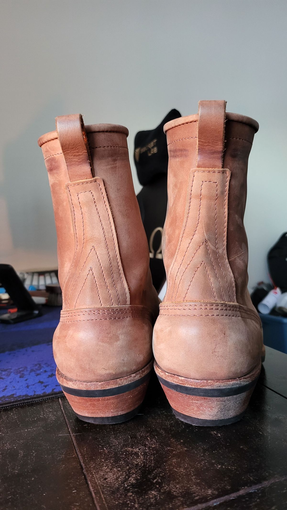 Photo by patinathunderdome on February 5, 2022 of the Nicks Packer in Horween Brown Rapids.