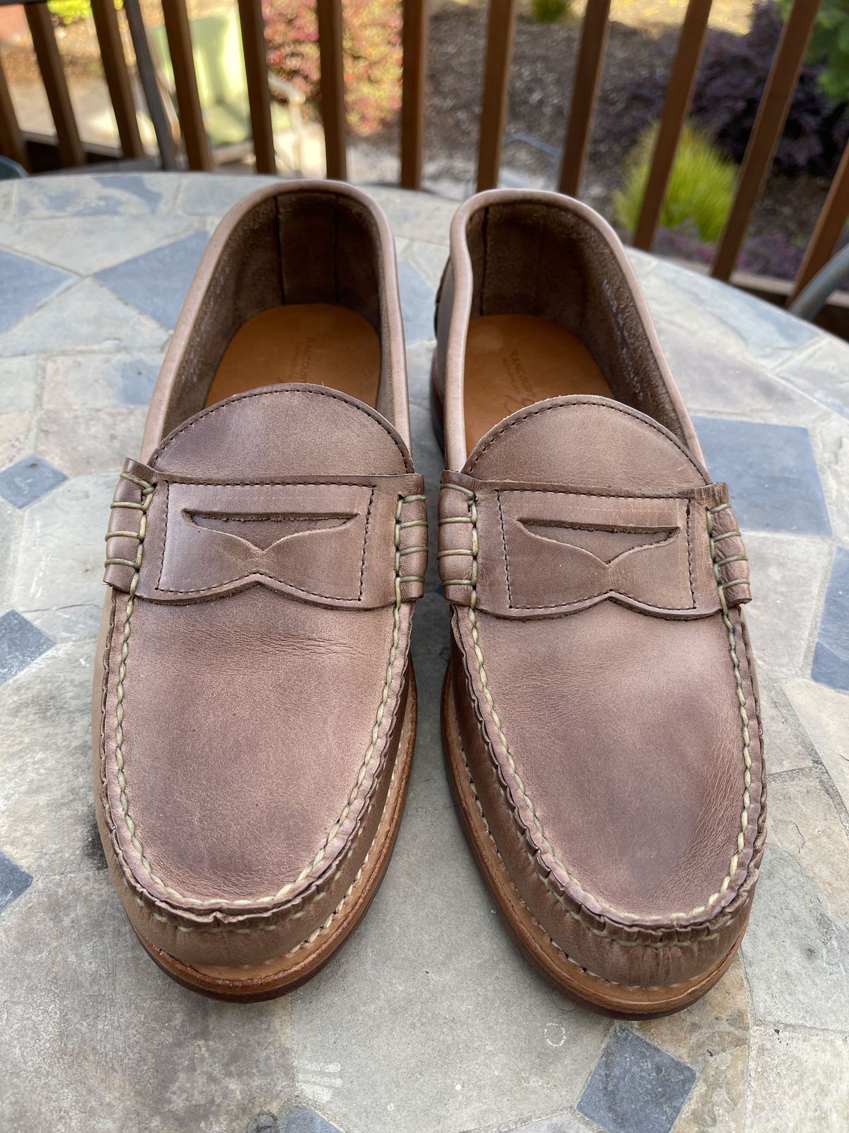 Photo by patinathunderdome on November 5, 2021 of the Rancourt & Co. Beefroll Penny Loafers in Horween Natural Chromexcel.