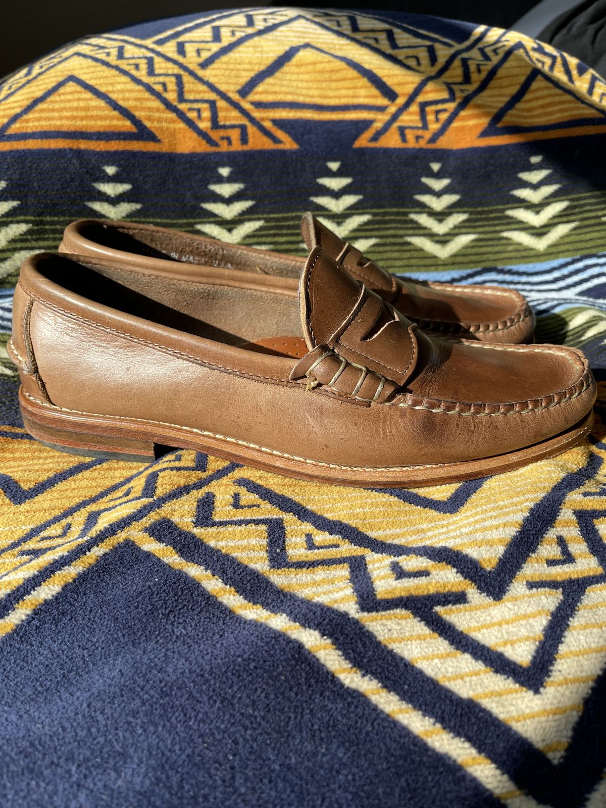Photo by patinathunderdome on December 3, 2021 of the Rancourt & Co. Beefroll Penny Loafers in Horween Natural Chromexcel.