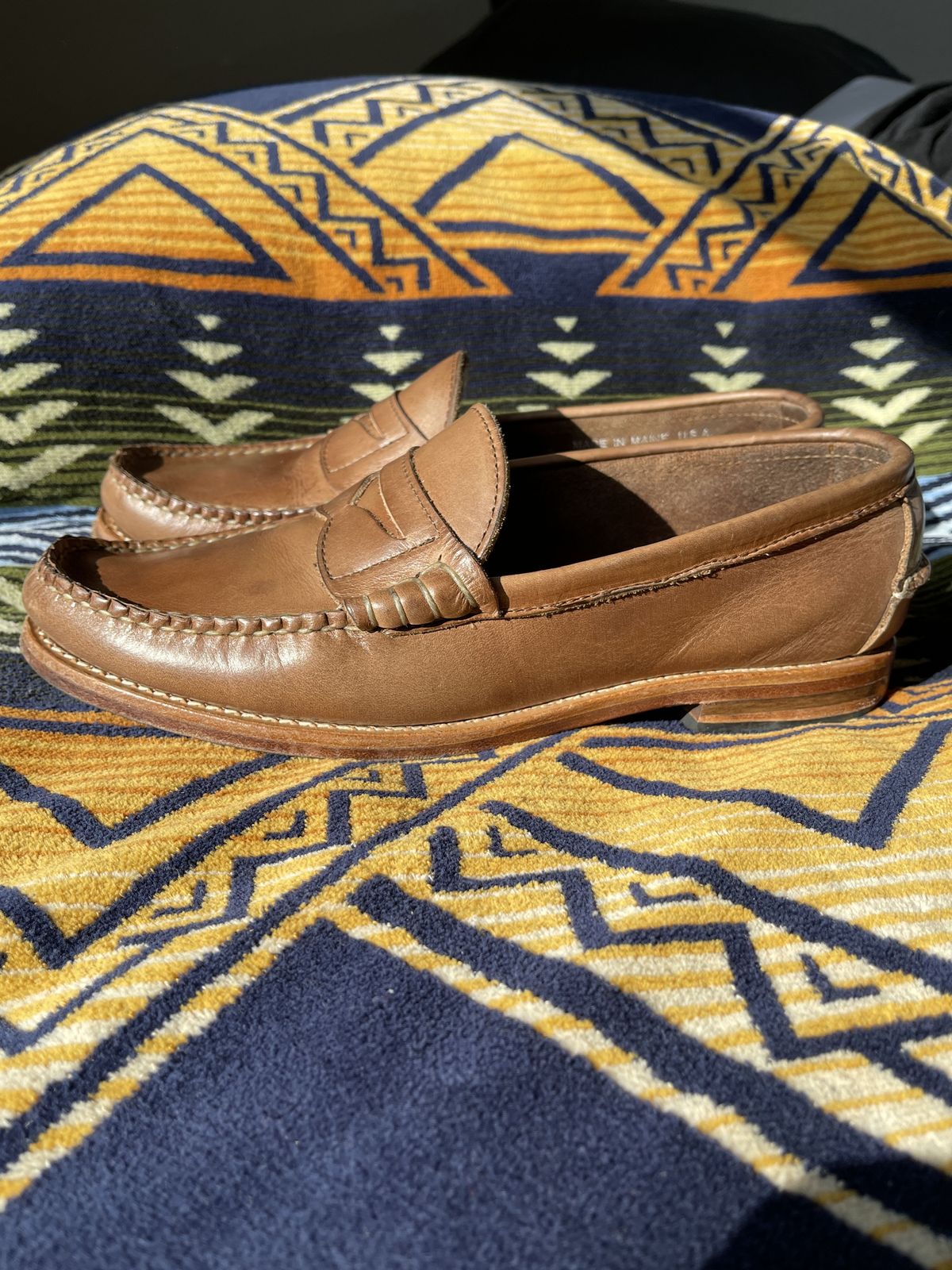 Photo by patinathunderdome on December 3, 2021 of the Rancourt & Co. Beefroll Penny Loafers in Horween Natural Chromexcel.