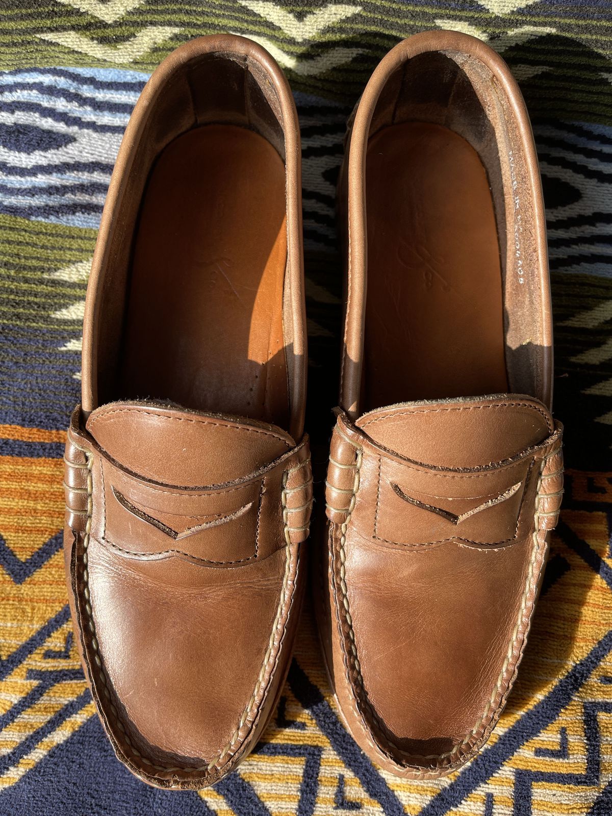 Photo by patinathunderdome on December 3, 2021 of the Rancourt & Co. Beefroll Penny Loafers in Horween Natural Chromexcel.