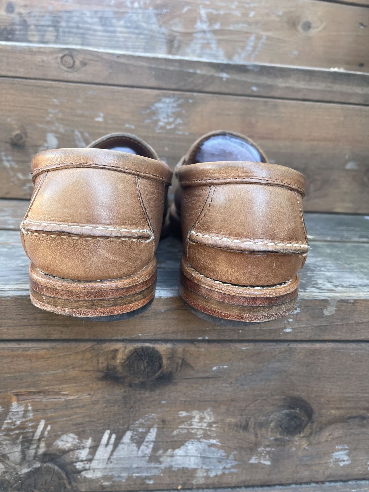 Photo by patinathunderdome on February 1, 2022 of the Rancourt & Co. Beefroll Penny Loafers in Horween Natural Chromexcel.
