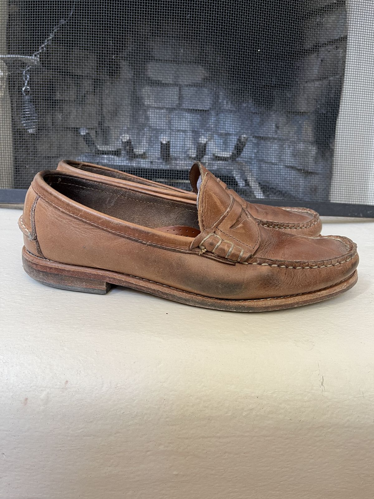 Photo by patinathunderdome on March 2, 2022 of the Rancourt & Co. Beefroll Penny Loafers in Horween Natural Chromexcel.