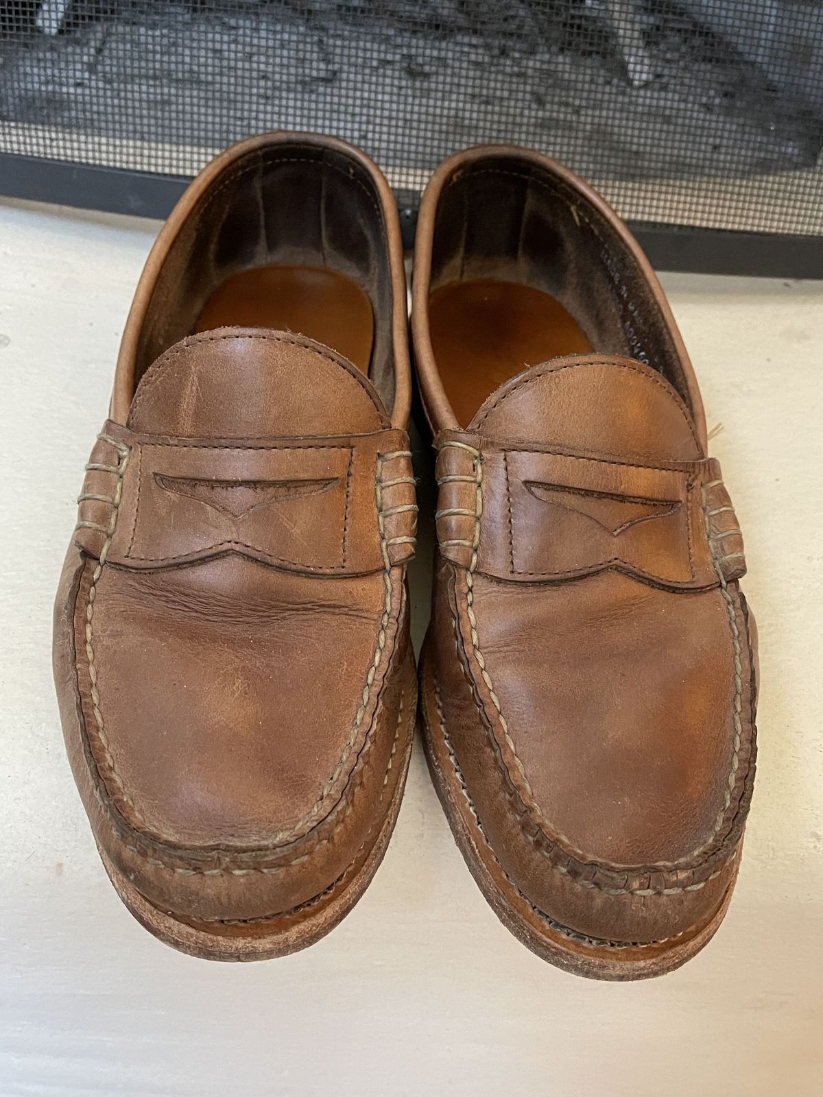 Photo by patinathunderdome on April 2, 2022 of the Rancourt & Co. Beefroll Penny Loafers in Horween Natural Chromexcel.