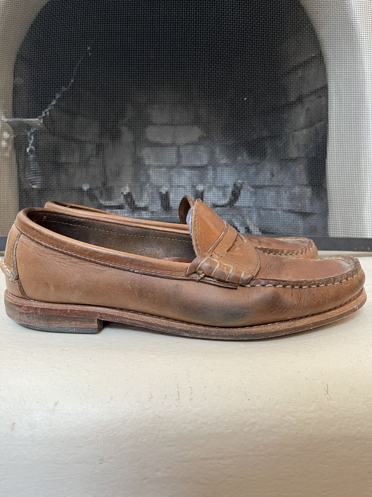 Photo by patinathunderdome on April 2, 2022 of the Rancourt & Co. Beefroll Penny Loafers in Horween Natural Chromexcel.