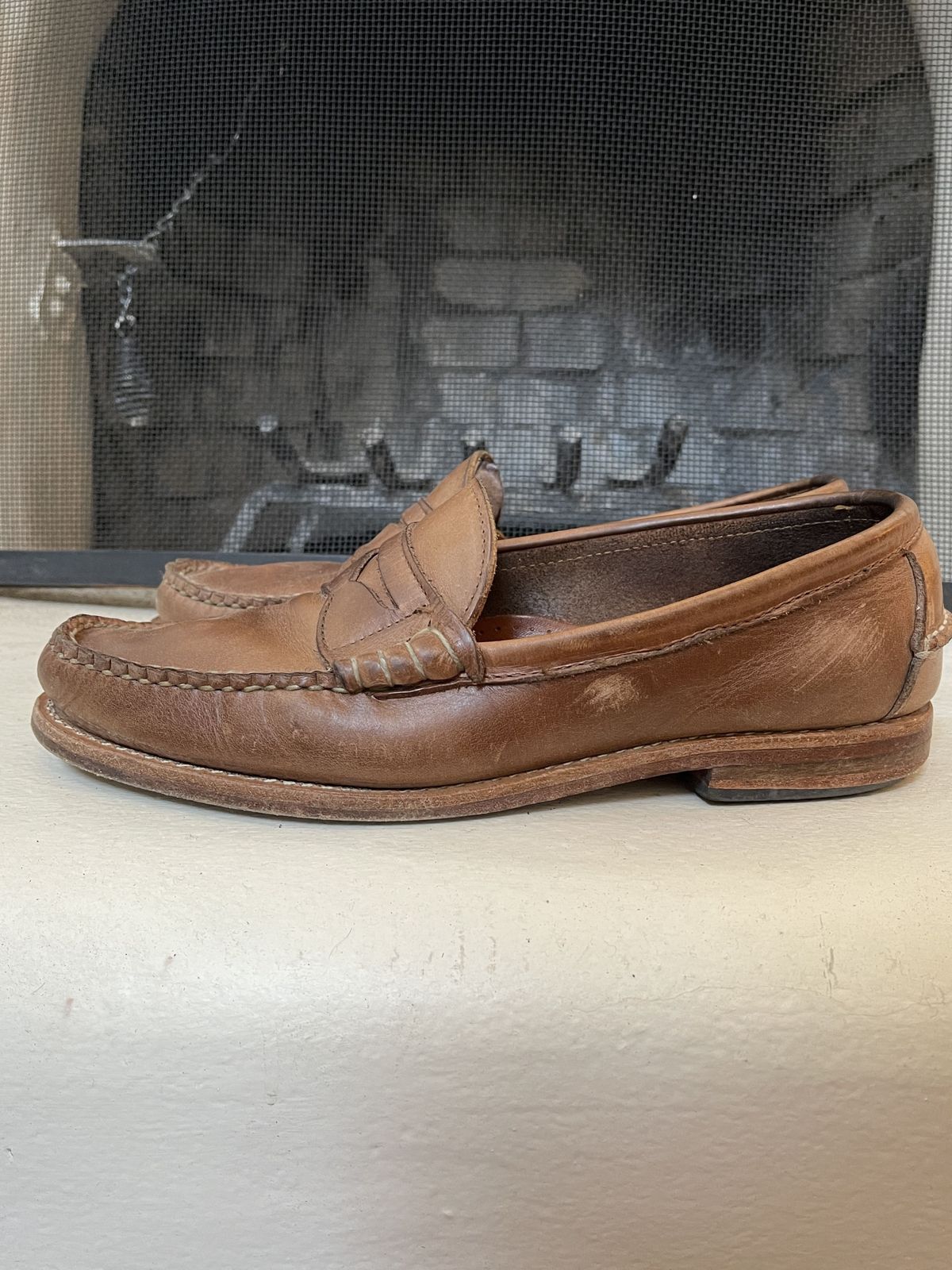 Photo by patinathunderdome on April 2, 2022 of the Rancourt & Co. Beefroll Penny Loafers in Horween Natural Chromexcel.