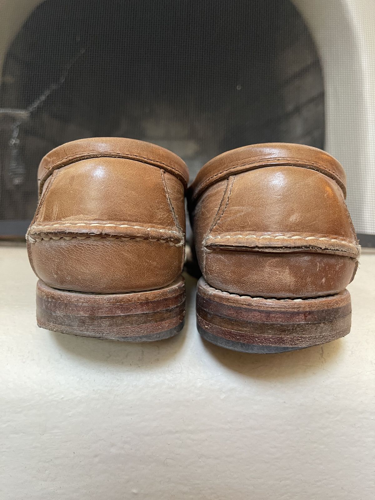 Photo by patinathunderdome on May 2, 2022 of the Rancourt & Co. Beefroll Penny Loafers in Horween Natural Chromexcel.