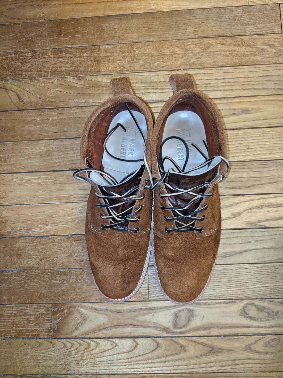 Photo by patinathunderdome on November 6, 2021 of the Mark Albert Outrider Boot in C.F. Stead Peanut Kudu Reverse.