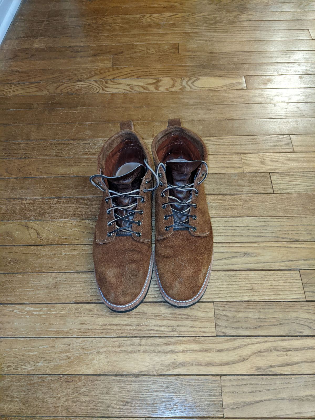 Photo by patinathunderdome on January 5, 2022 of the Mark Albert Outrider Boot in C.F. Stead Peanut Kudu Reverse.