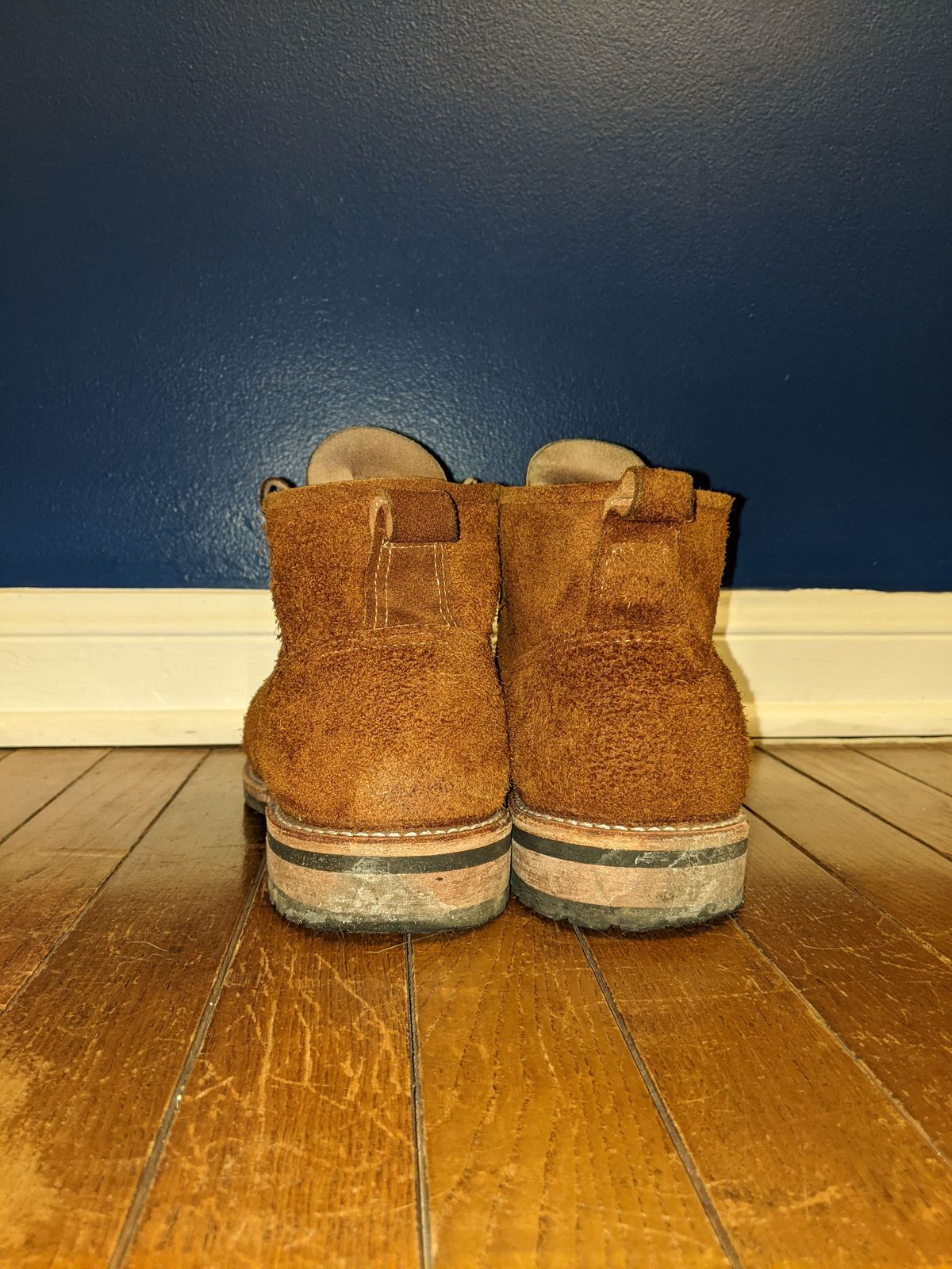 Photo by patinathunderdome on February 5, 2022 of the Mark Albert Outrider Boot in C.F. Stead Peanut Kudu Reverse.