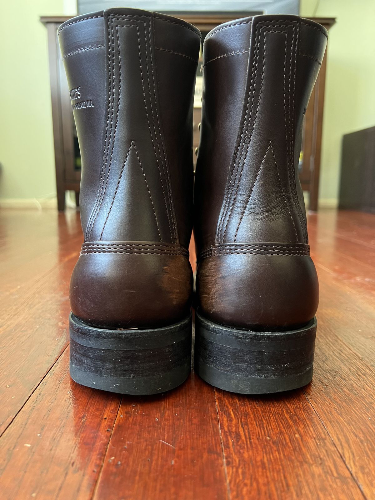 Photo by patinathunderdome on February 5, 2022 of the White's Bounty Hunter in Horween Brown Chromexcel Horsehide.