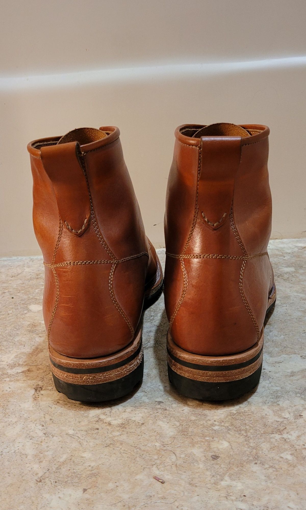 Photo by patinathunderdome on November 3, 2021 of the Midas Spalla Derby Boot in La Bretagna Whiskey Ghost.