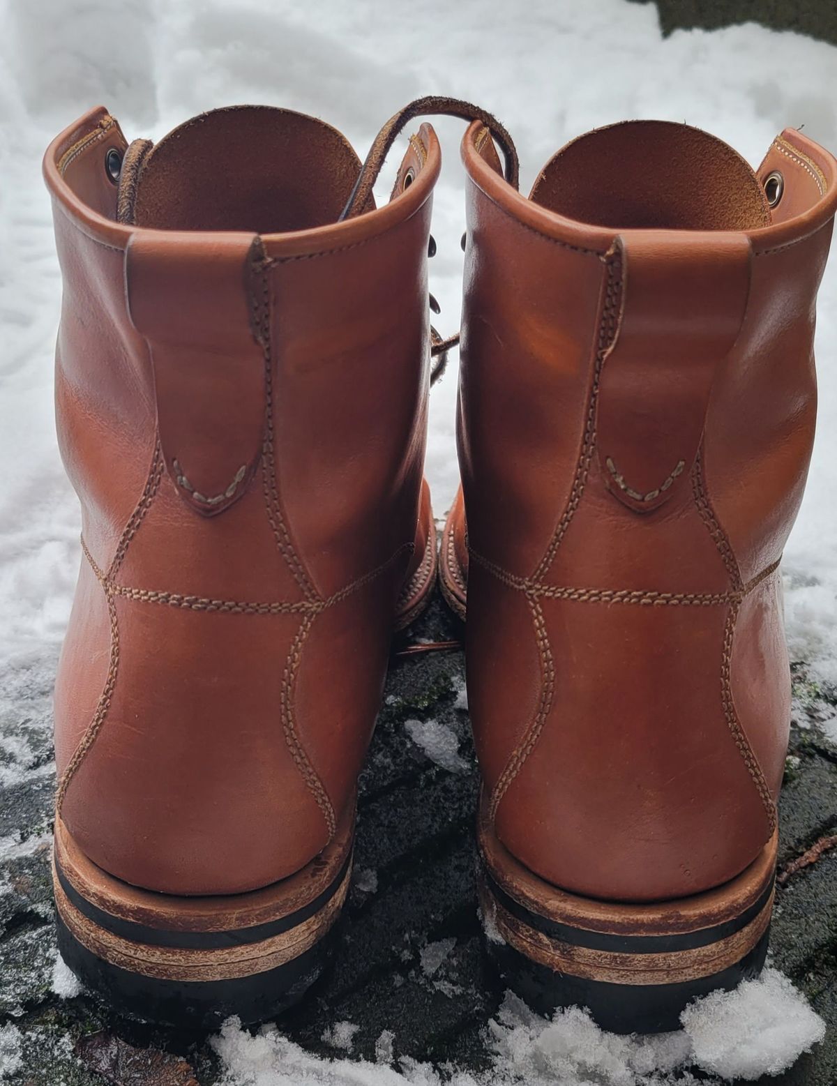 Photo by patinathunderdome on January 5, 2022 of the Midas Spalla Derby Boot in La Bretagna Whiskey Ghost.