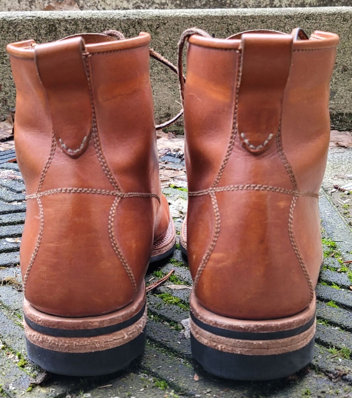 Photo by patinathunderdome on February 5, 2022 of the Midas Spalla Derby Boot in La Bretagna Whiskey Ghost.
