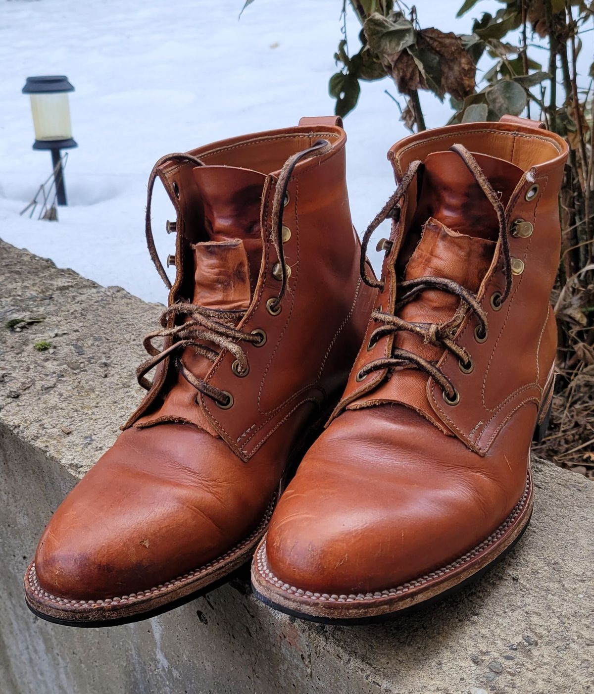 Photo by patinathunderdome on February 5, 2022 of the Midas Spalla Derby Boot in La Bretagna Whiskey Ghost.
