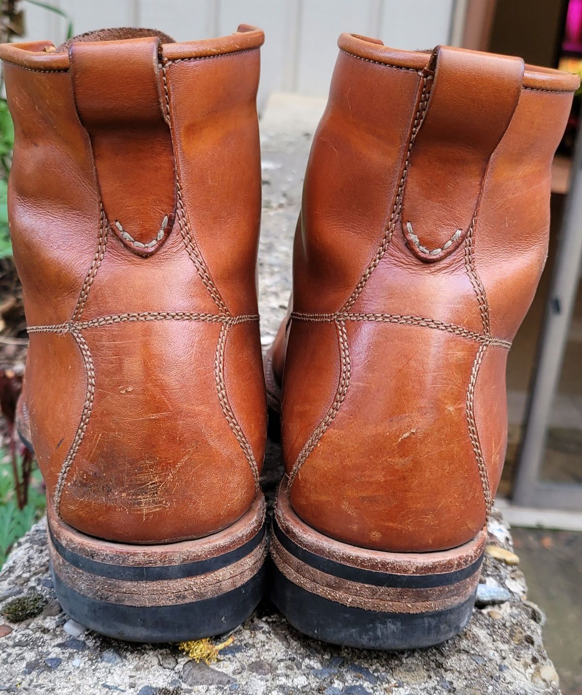 Photo by patinathunderdome on May 5, 2022 of the Midas Spalla Derby Boot in La Bretagna Whiskey Ghost.