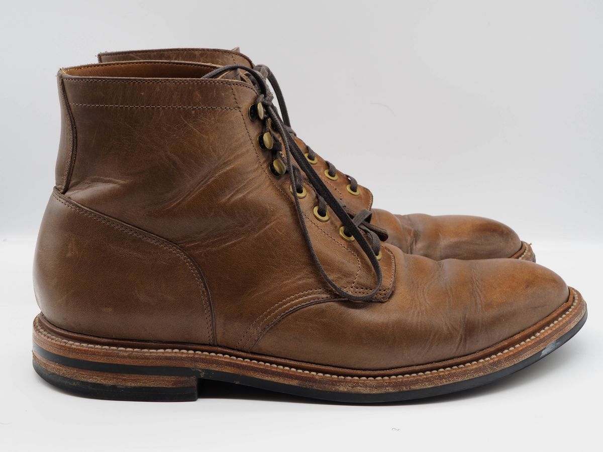 Photo by patinathunderdome on January 6, 2022 of the Grant Stone Diesel Boot in Horween Dune Chromexcel.