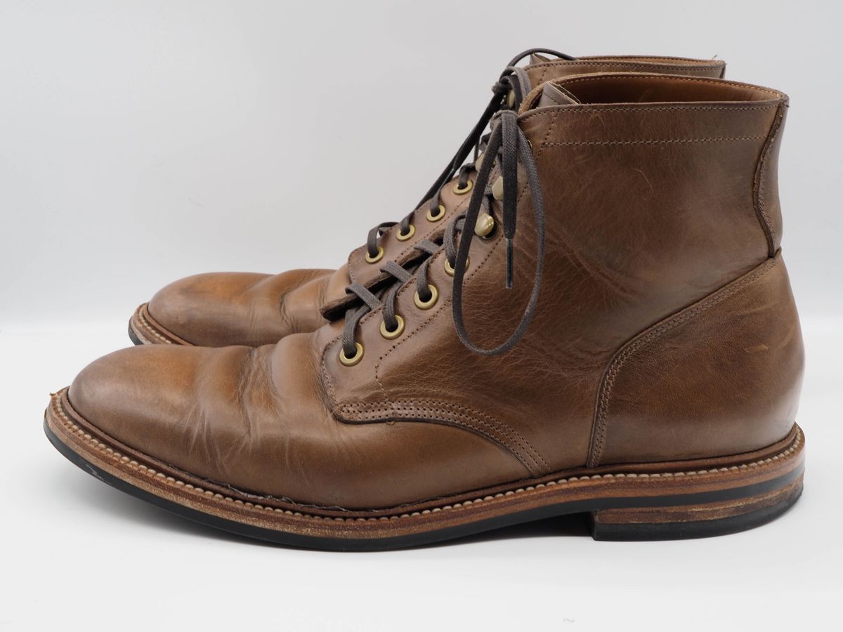 Photo by patinathunderdome on January 6, 2022 of the Grant Stone Diesel Boot in Horween Dune Chromexcel.