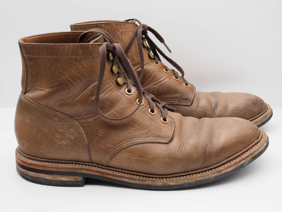 Photo by patinathunderdome on March 6, 2022 of the Grant Stone Diesel Boot in Horween Dune Chromexcel.