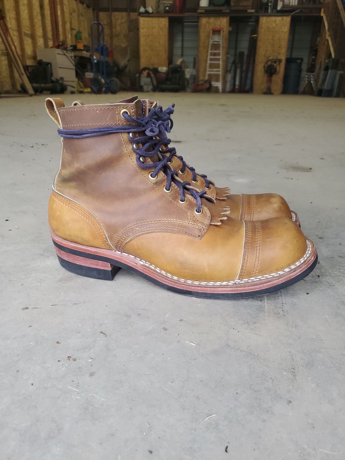 Photo by patinathunderdome on November 5, 2021 of the Nicks Prospector in Horween Khaki Chromepak.