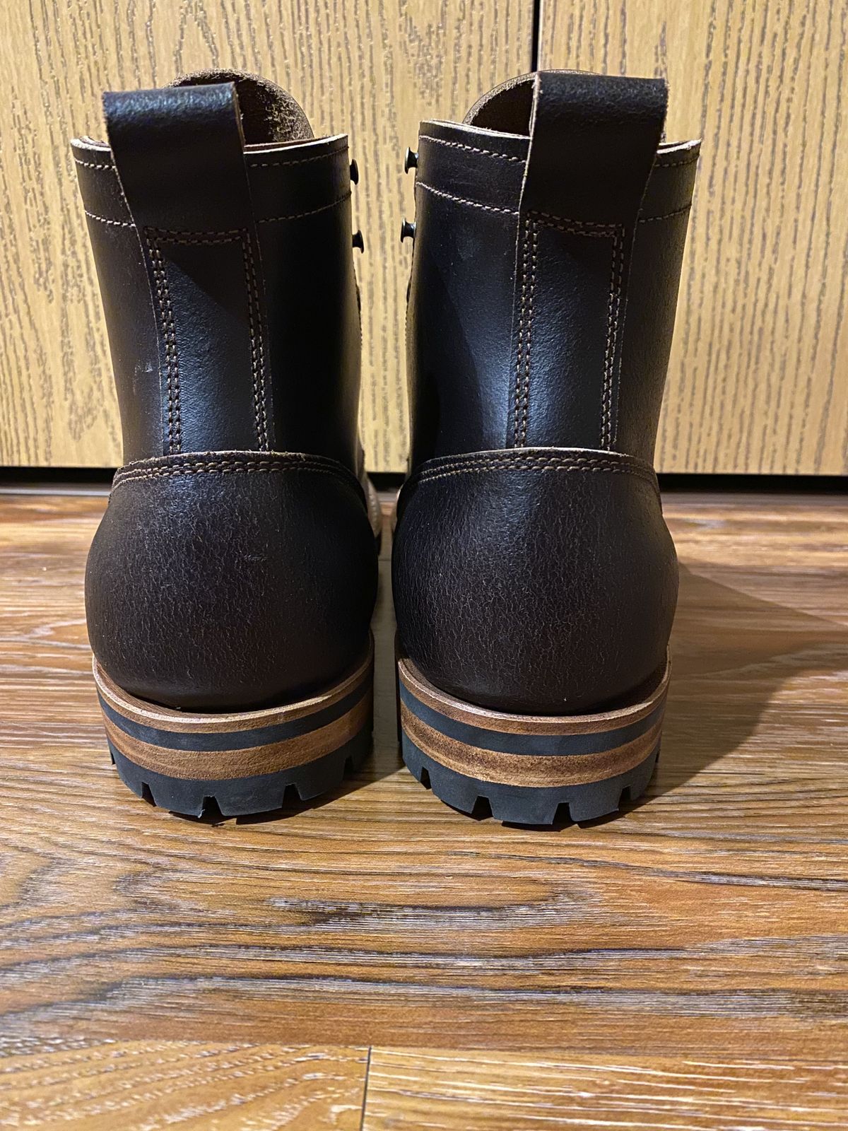 Photo by patinathunderdome on October 1, 2021 of the Truman Service Boot in Horween Java Waxed Flesh.