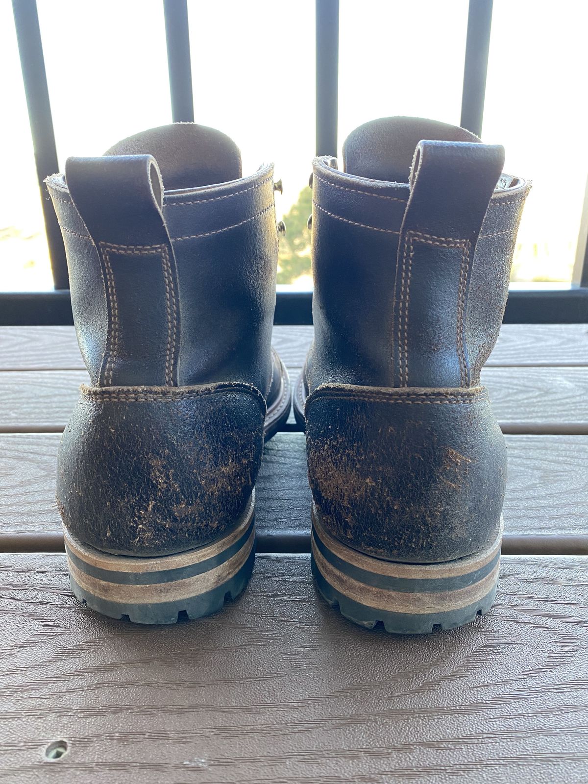 Photo by patinathunderdome on November 4, 2021 of the Truman Service Boot in Horween Java Waxed Flesh.