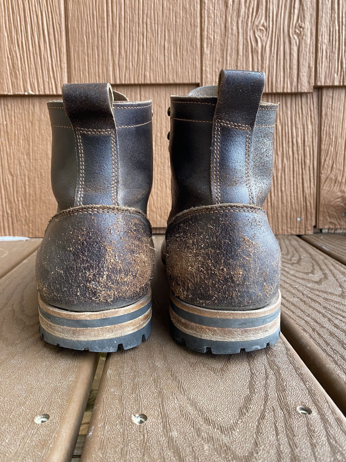 Photo by patinathunderdome on December 5, 2021 of the Truman Service Boot in Horween Java Waxed Flesh.