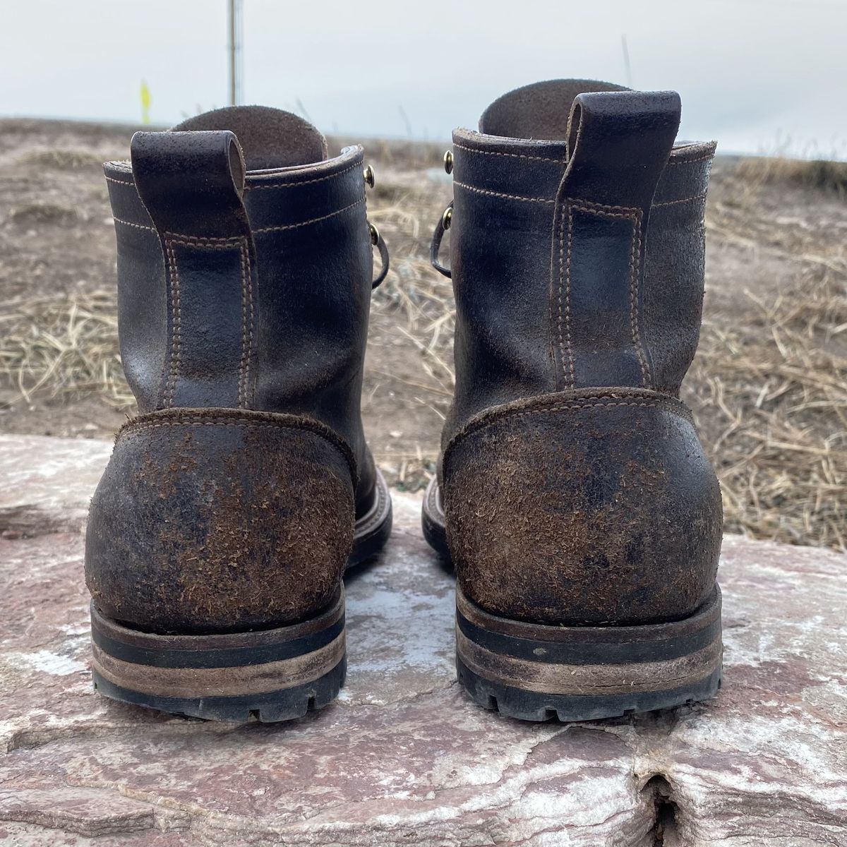 Photo by patinathunderdome on February 1, 2022 of the Truman Service Boot in Horween Java Waxed Flesh.