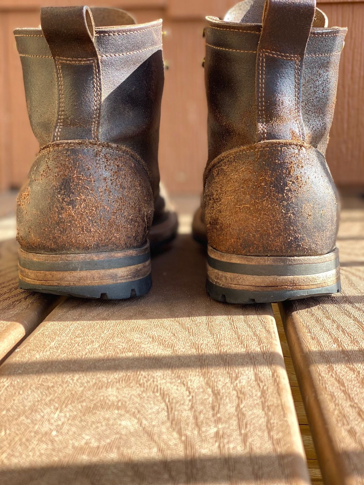 Photo by patinathunderdome on May 1, 2022 of the Truman Service Boot in Horween Java Waxed Flesh.