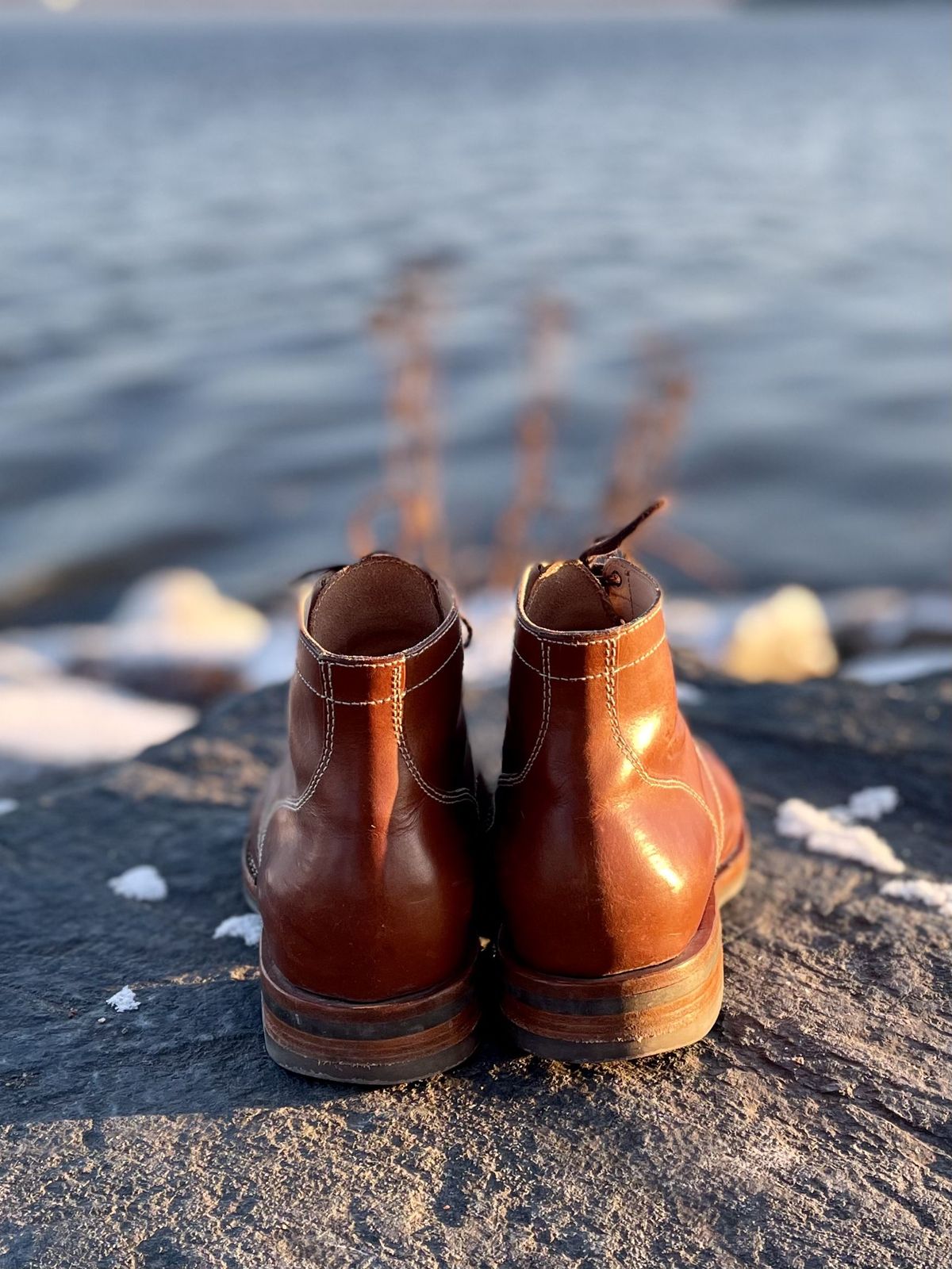 Photo by patinathunderdome on December 5, 2021 of the Aitta Handmade Brogue Cap Toe Service Boot in Conceria Walpier Whisky Buttero.