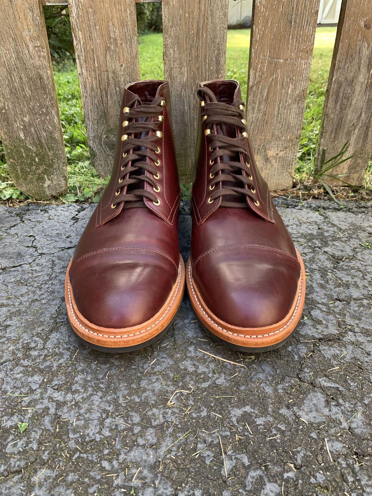 Photo by patinathunderdome on October 3, 2021 of the Oak Street Bootmakers Lakeshore Boot in Horween Color 8 Chromexcel.