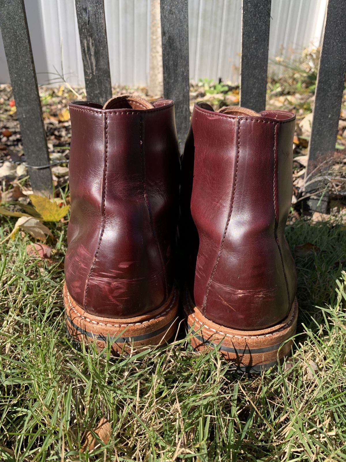 Photo by patinathunderdome on November 6, 2021 of the Oak Street Bootmakers Lakeshore Boot in Horween Color 8 Chromexcel.