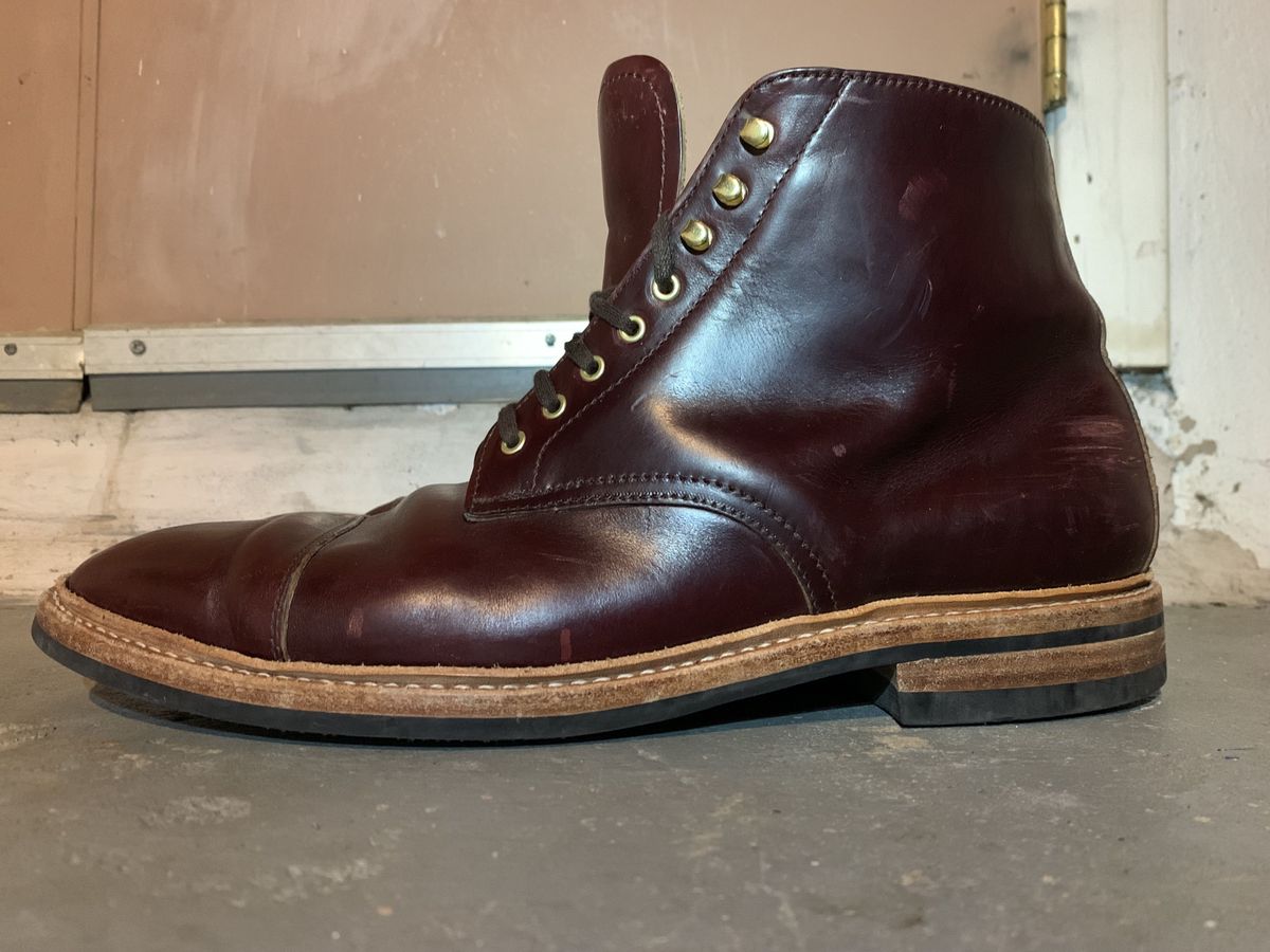 Photo by patinathunderdome on January 5, 2022 of the Oak Street Bootmakers Lakeshore Boot in Horween Color 8 Chromexcel.