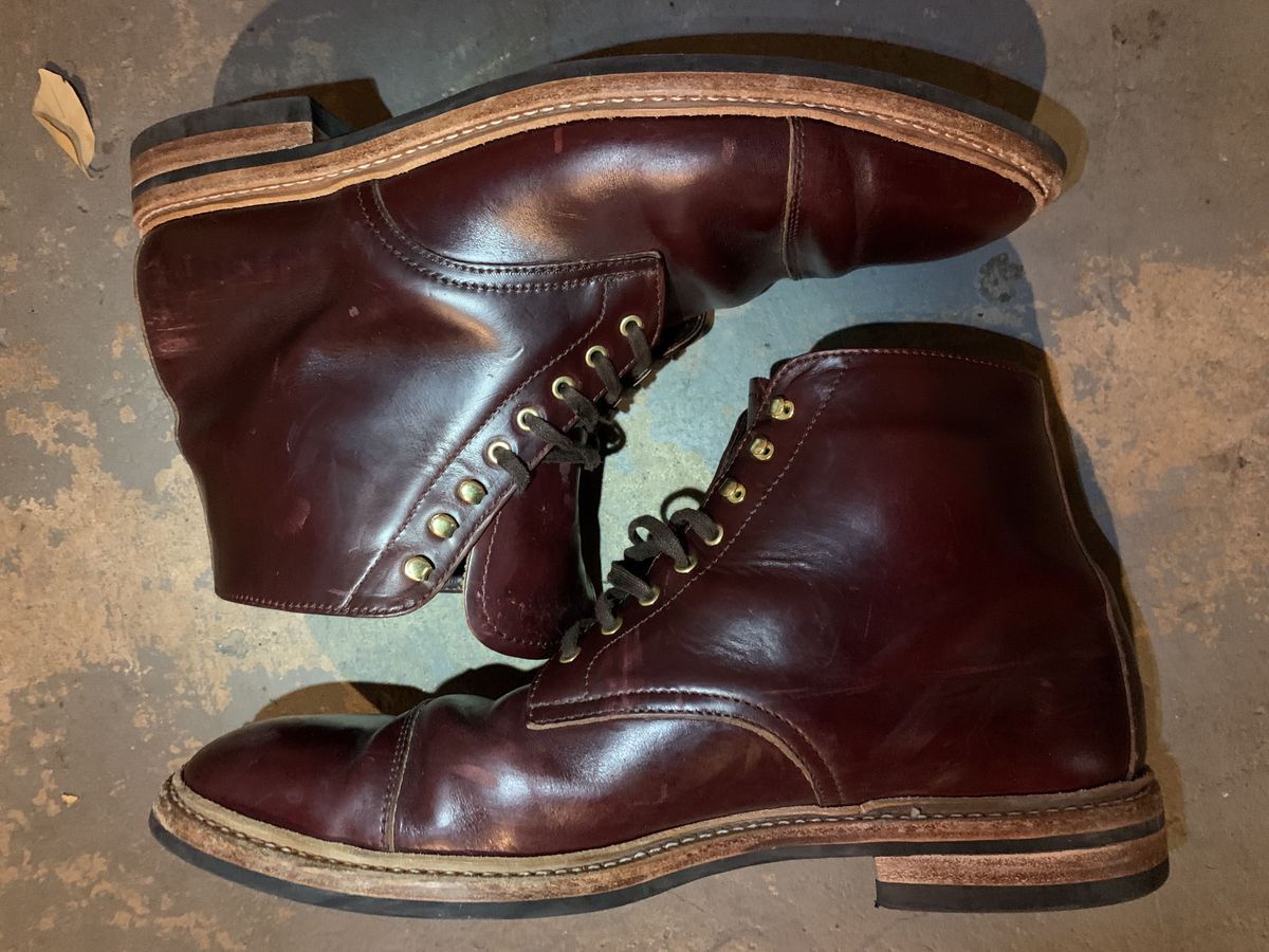 Photo by patinathunderdome on January 5, 2022 of the Oak Street Bootmakers Lakeshore Boot in Horween Color 8 Chromexcel.