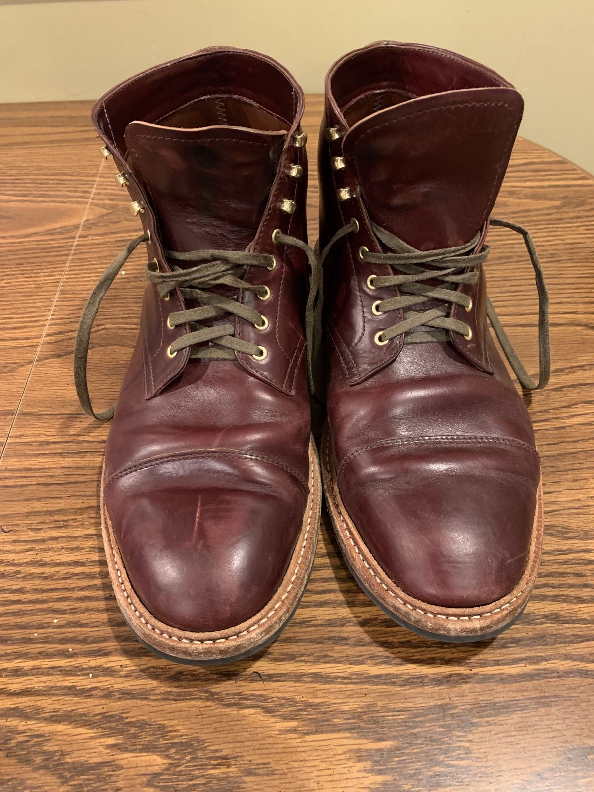 Photo by patinathunderdome on April 6, 2022 of the Oak Street Bootmakers Lakeshore Boot in Horween Color 8 Chromexcel.