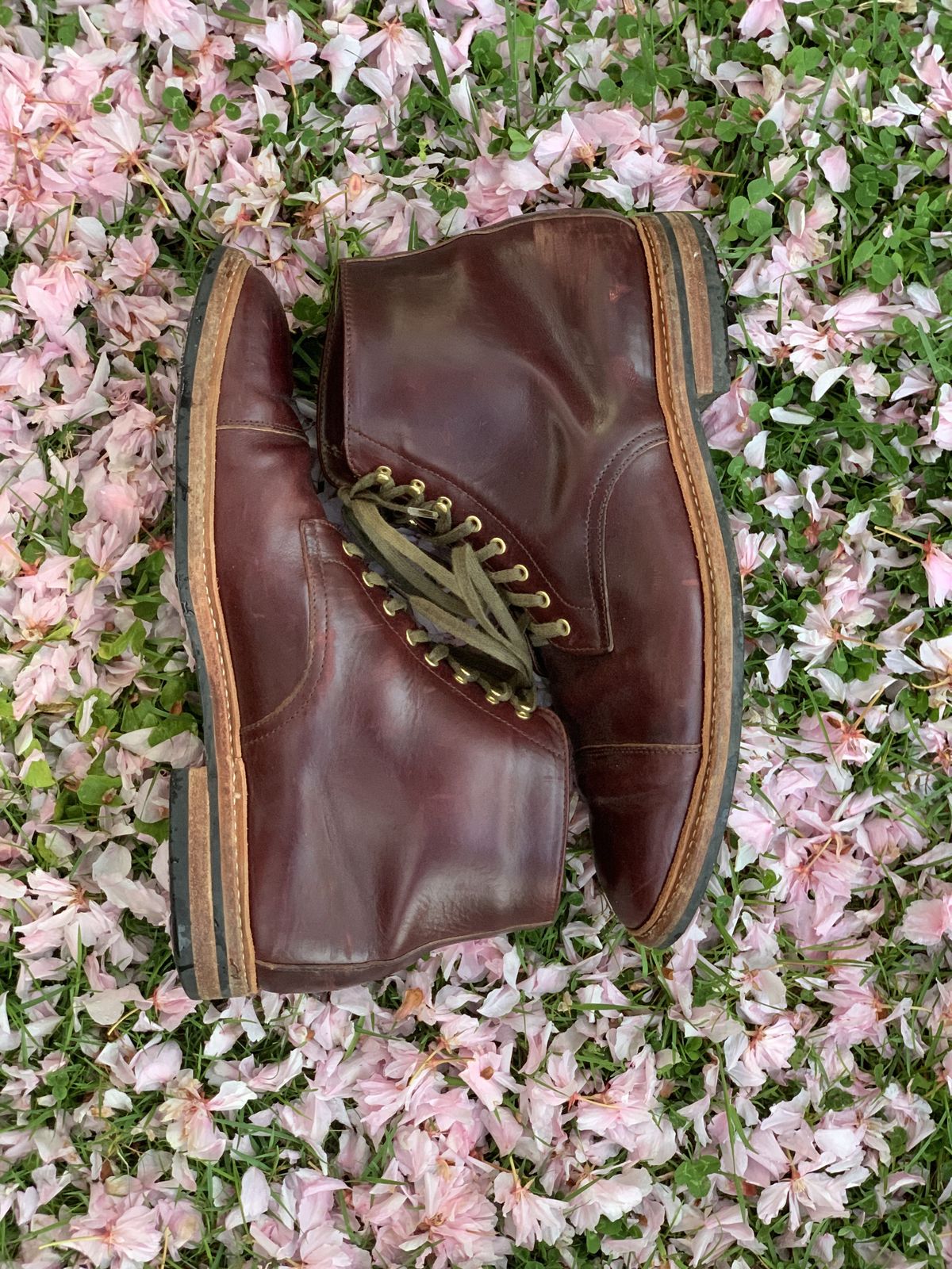 Photo by patinathunderdome on May 5, 2022 of the Oak Street Bootmakers Lakeshore Boot in Horween Color 8 Chromexcel.