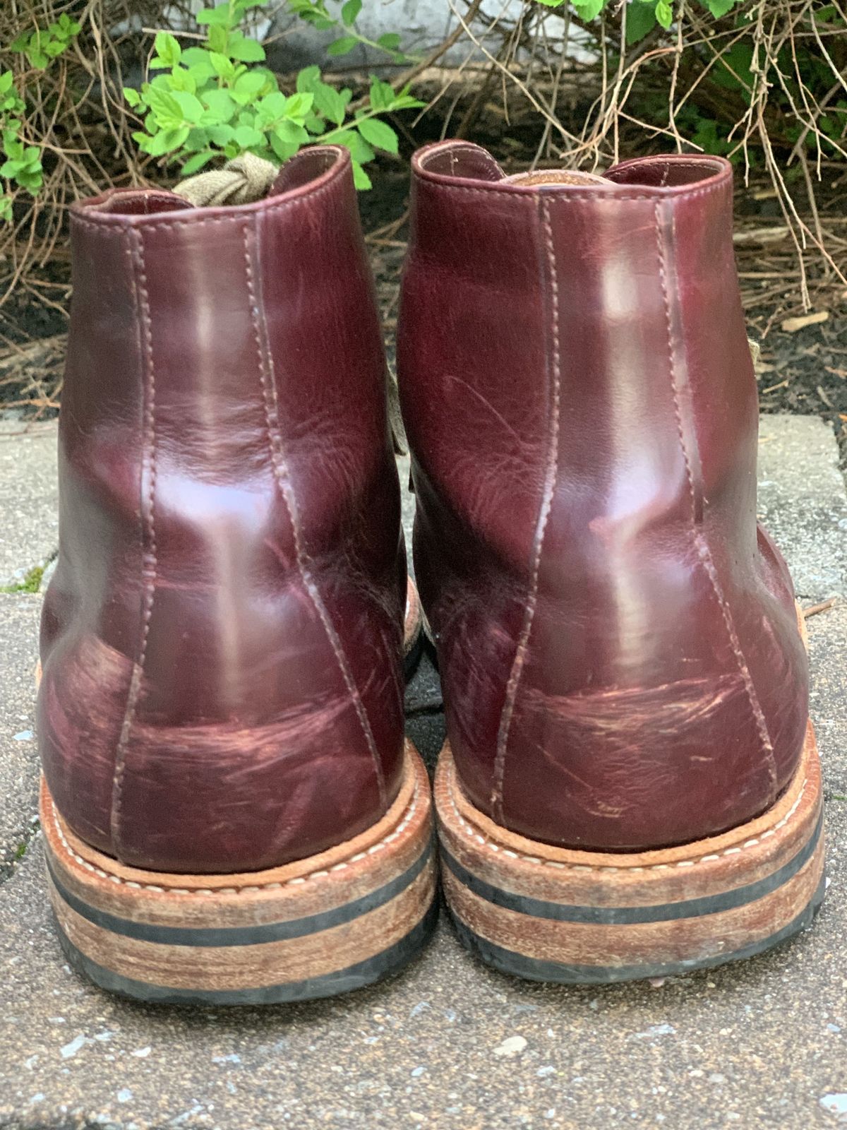 Photo by patinathunderdome on May 5, 2022 of the Oak Street Bootmakers Lakeshore Boot in Horween Color 8 Chromexcel.