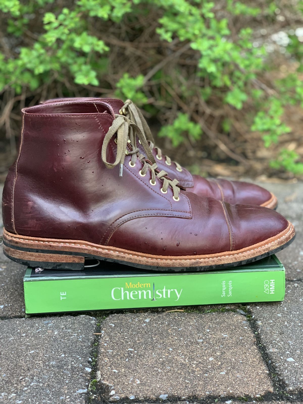 Photo by patinathunderdome on May 5, 2022 of the Oak Street Bootmakers Lakeshore Boot in Horween Color 8 Chromexcel.