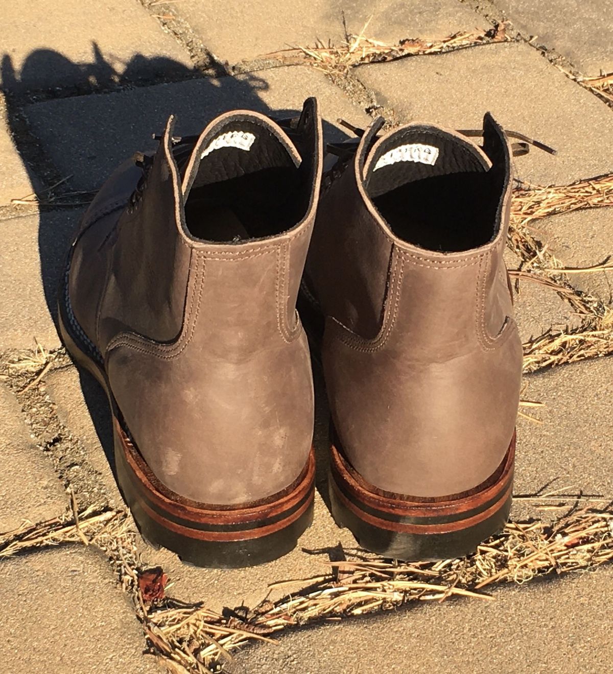 Photo by patinathunderdome on October 1, 2021 of the Viberg Service Boot in Maryam 1071 Port Vitello Calf.